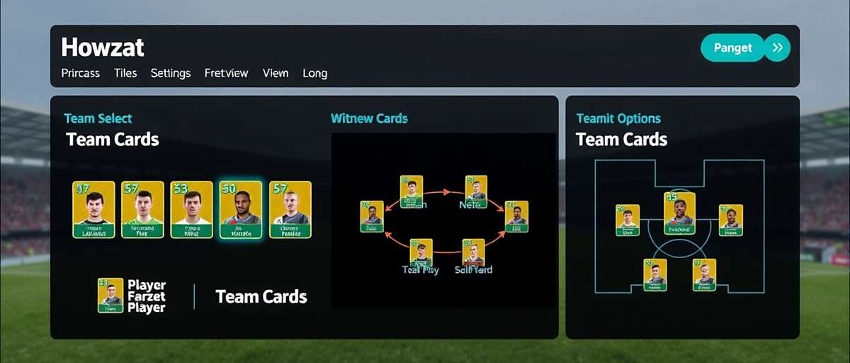 Howzat Team Selection Howzat team selection screen showing player cards and team formation options