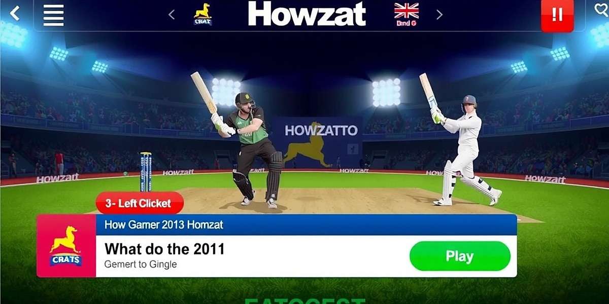 Howzat Game Interface Howzat game main interface showing cricket match in progress